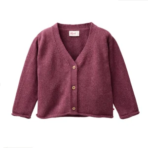 Kofta v-ringad mörk hallonrosa