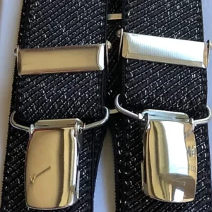 Hängslen svarta med silver