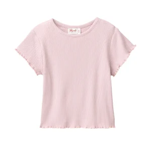 Kortärmad topp ribbad