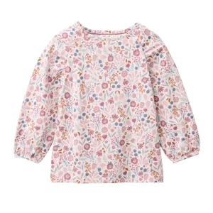 Långärmad topp rosa blommor