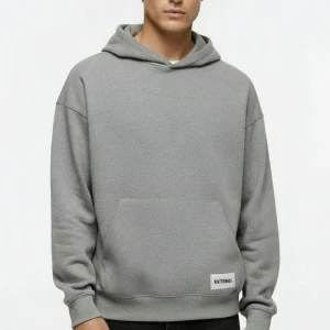 Only & Sons Goyle Boxy Scuba Hoodie Medium Grey Melange