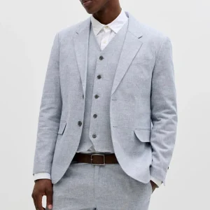 Jack & Jones Martin Summer Blazer Linen Blend Faded Denim